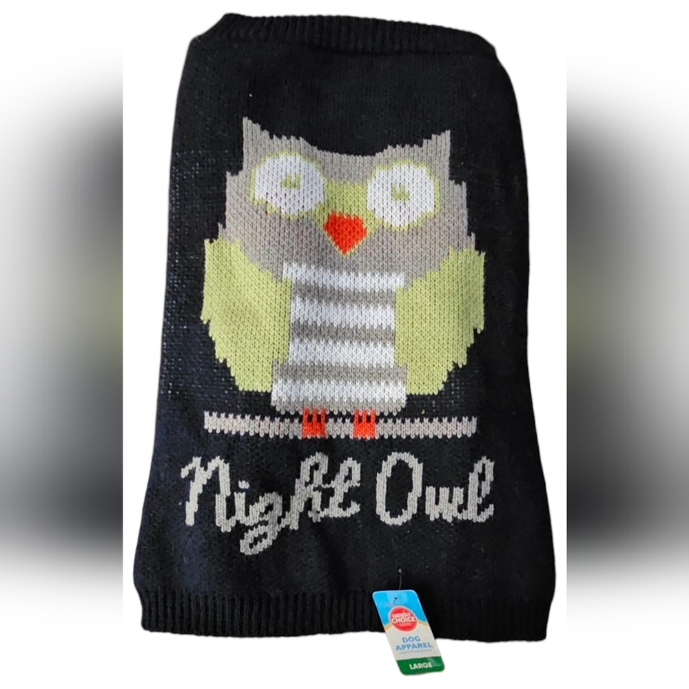 Grreat Choice Dog 'Night Owl' Dark Blue Sweater with Owl Design Stretchy